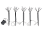 Set van vijf stervormige tuinlampen met bedieningskast voor buitendecoratie.