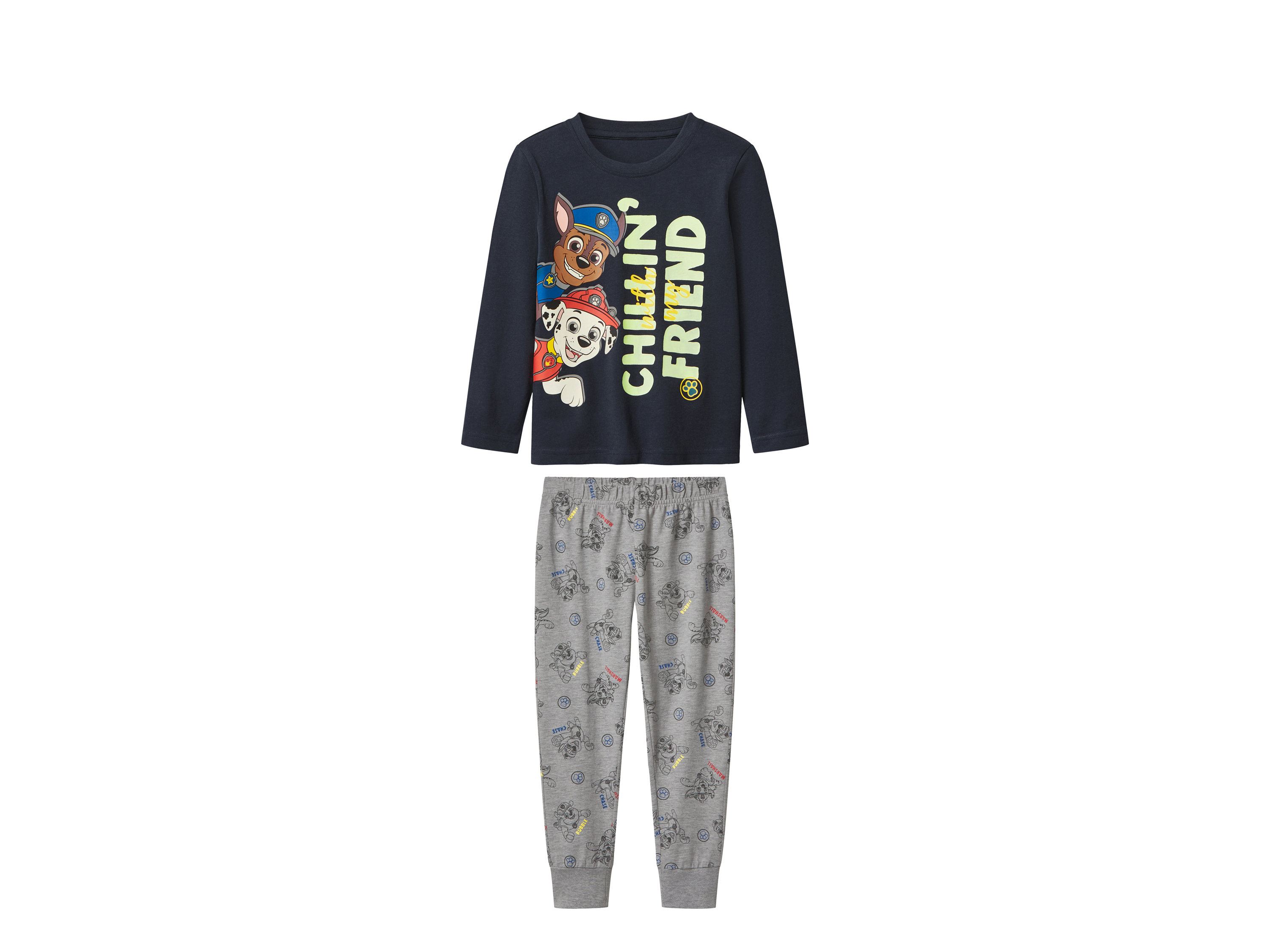 Kinder pyjama (Donkerblauw/grijs, 110/116) afbeelding