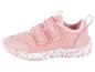 Roze kinderschoenen met klittenbandsluiting.