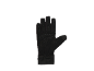 Zwarte sporthandschoen met getextureerde handpalm en vingertoppen, met 'GEL'-tekst.