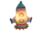 Kinder nachtlampje in de vorm van een raket.