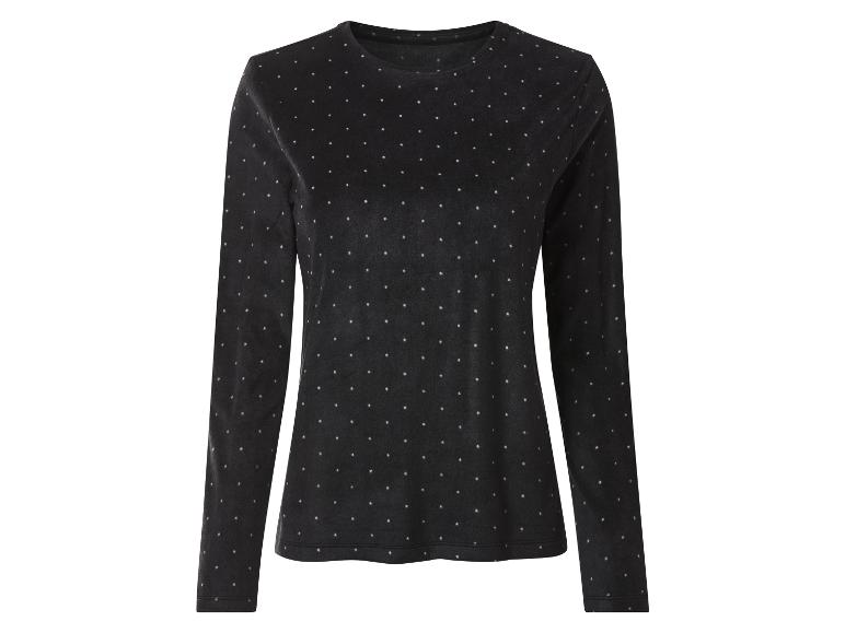 Zwarte blouse met lange mouwen en witte stippen