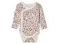 Babybody met wikkel-halslijn en bloemenprint.