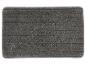Donkergrijze rechthoekige badmat met horizontale geribbelde textuur