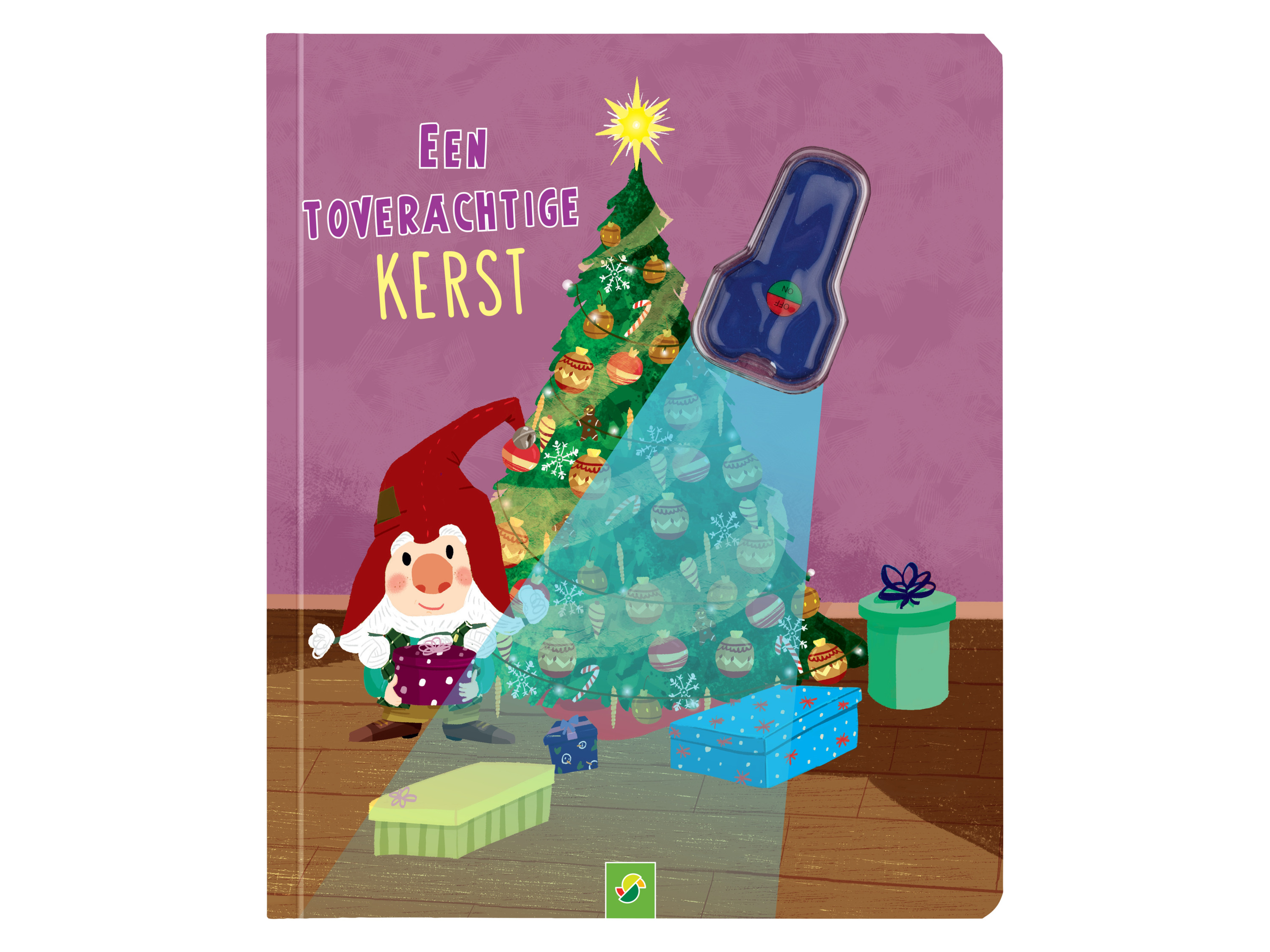 Kinderboek prentenboek met UV-zaklamp (Kerstsfeer)