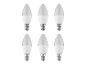 Zes kaarsvormige LED-lampen.