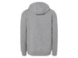 Een grijze hoodie met capuchon.