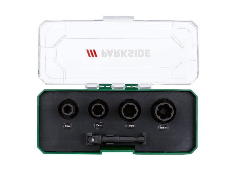 Parkside dopjesset: 8, 10, 12 en 15 mm.