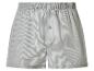 Gestreepte herenboxershorts in lichtgrijs en wit met elastische tailleband en knoopsluiting