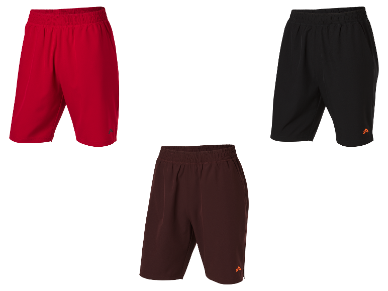 Drie sport shorts in verschillende kleuren.