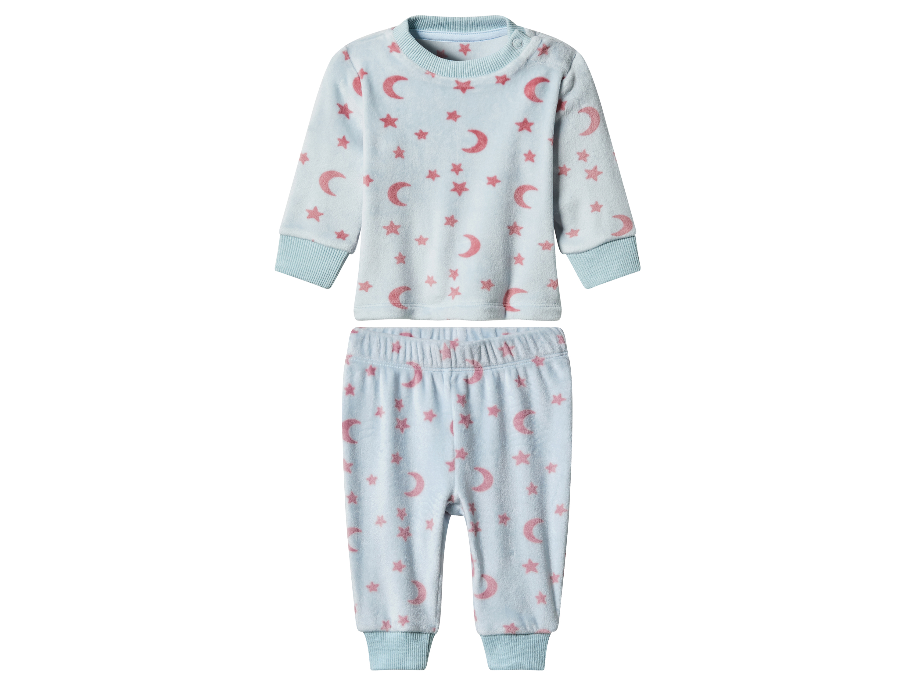 lupilu Velours baby pyjama (Blauw, 62/68)