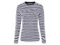Een gestreept lang mouw T-shirt in navy en wit.