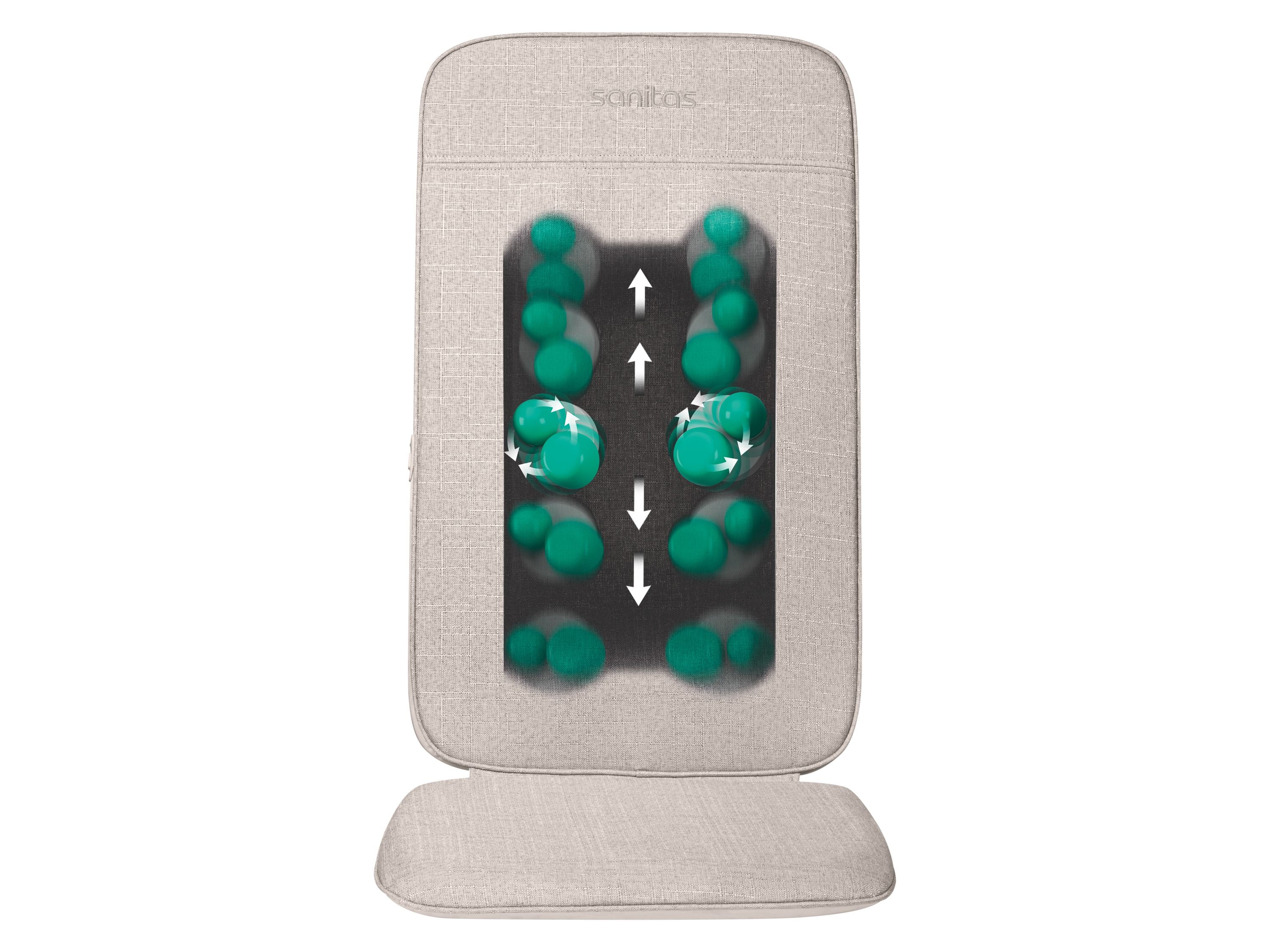 Sanitas shiatsu-rugmassagekussen voor op een stoel