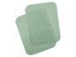 Twee groene placemats met een geweven patroon.
