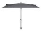 Grijze parasol met rechthoekig doek en verstelbare paal