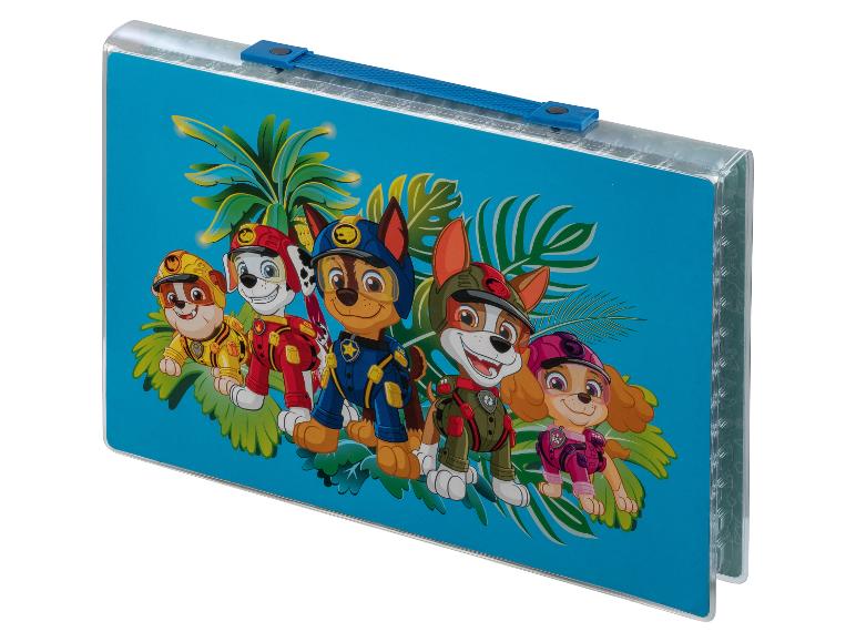 Paw Patrol etui: kleurpotloden en ander schoolmateriaal, tropisch design.