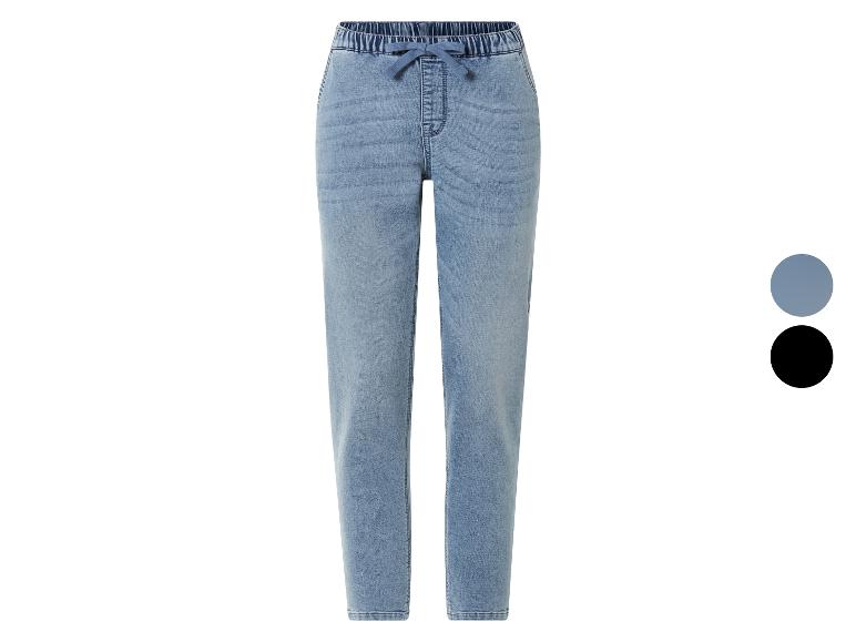 Casual jeans, rechte pasvorm, in blauw en zwart.
