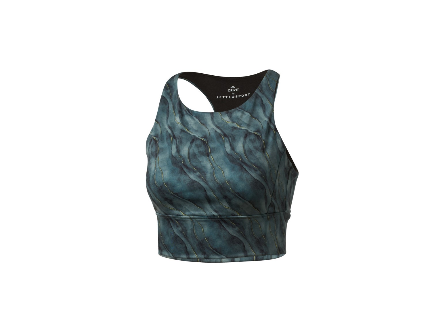 CRIVIT Dames sport-BH (Blauw/print, L (44/46))