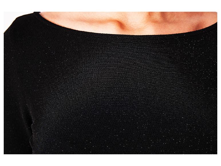 Zwarte glittertrui met boothals