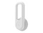Witte, rechthoekige wandlamp met afgeronde randen en een knop.