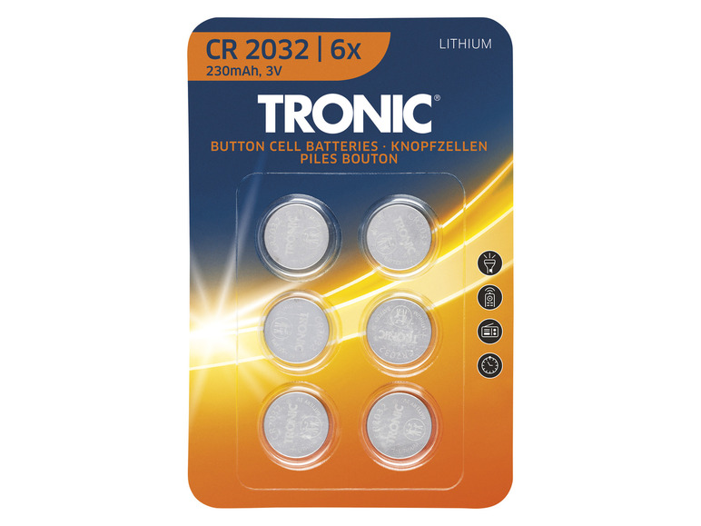 TRONIC Knoopcelbatterijen (Lithium CR2032)