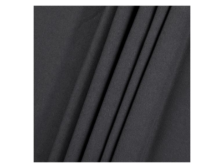 Donkergrijze stof met fijne structuur.