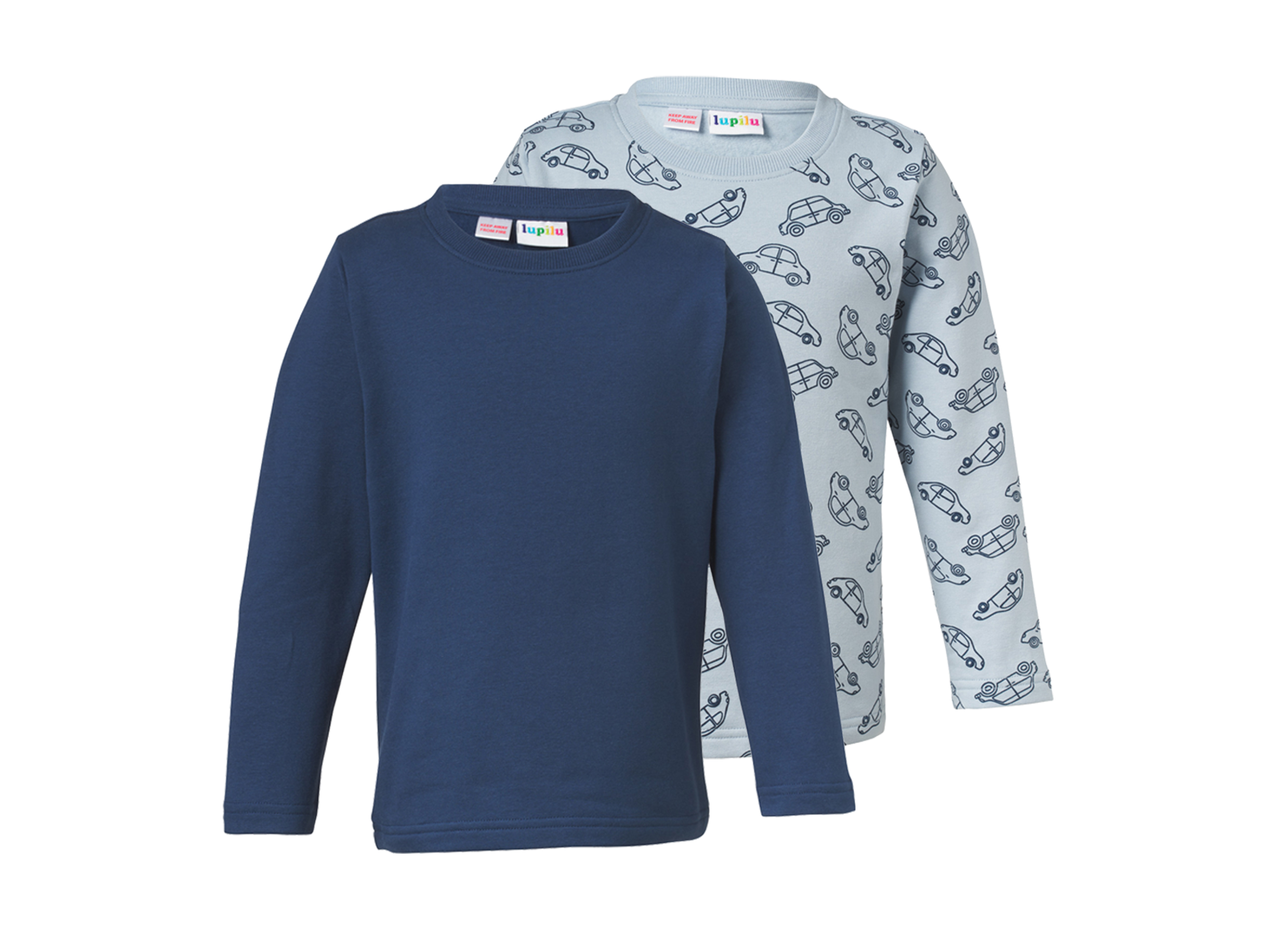 LUPILU Set van 2 kinder thermoshirts (Donkerblauw/blauw, 86/92)