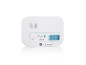Witte koolmonoxidemelder met digitaal display dat '000 PPM' toont.