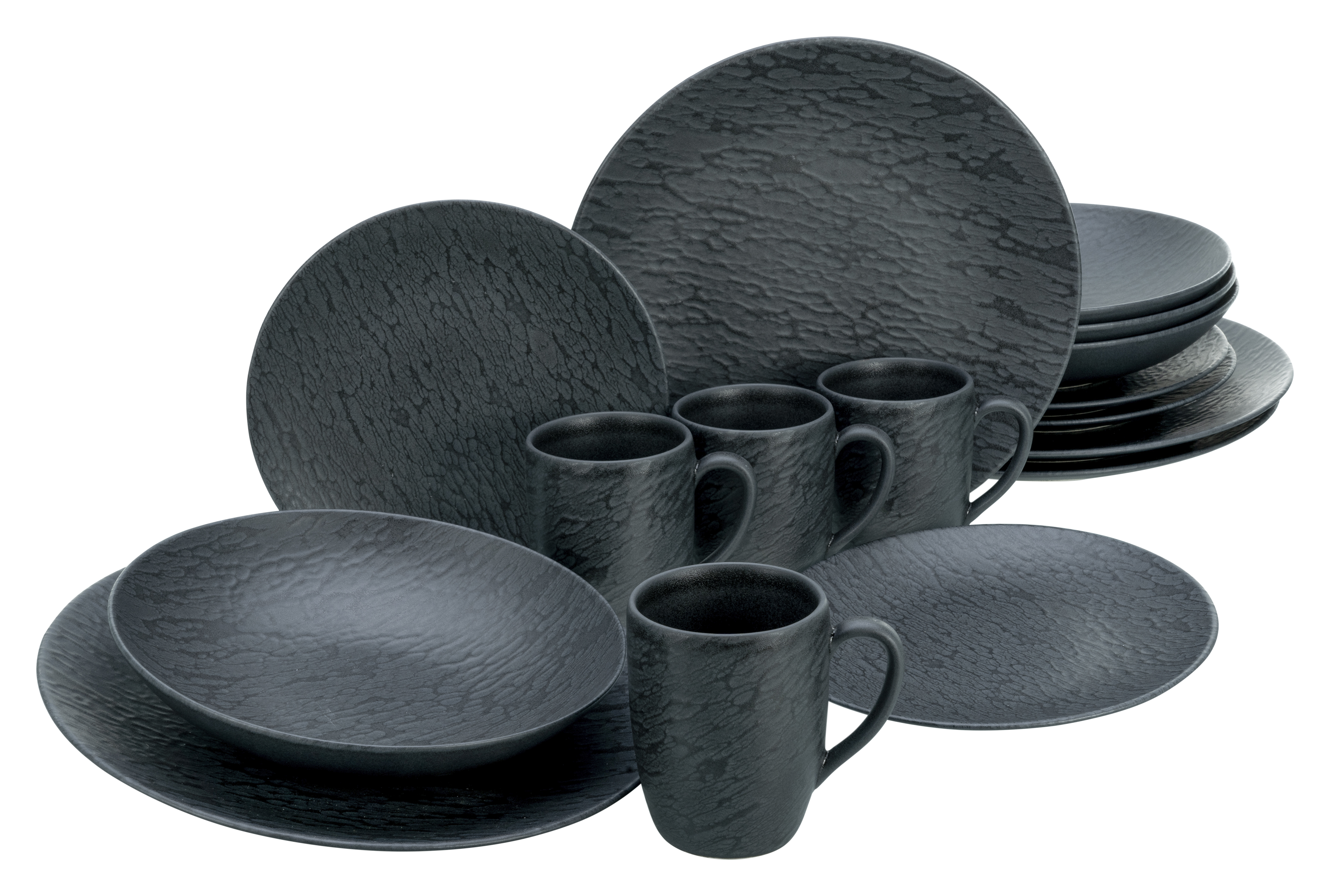 Creatable Serviesset Leisteen Black (16-delig combi-servies)