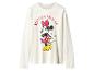 Wit shirt met lange mouwen met een Minnie Mouse-afbeelding en de tekst 'MINNIE MOUSE'.