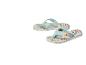 Twee teenslippers met bloemenprint en blauwe bandjes