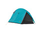 Een blauwe Grand Canyon tent met mesh-ingang.