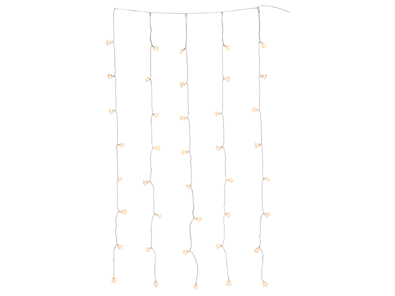 Stervormige lichtgordijn voor feestelijke decoratie.