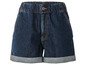 Blauwe denim shorts met een elastische tailleband.