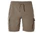 Beige cargoshorts met trekkoord.