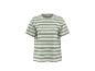 Gestreept T-shirt met korte mouwen in wit en saliegroen