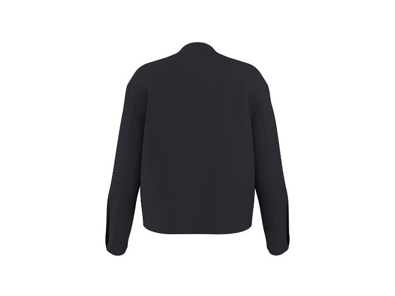 Achteraanzicht van een donkerblauw overhemd met lange mouwen of een licht jasje.