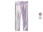 Lila metallic leggings voor kinderen.