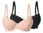 Set van twee beha's: één beige en één zwarte.