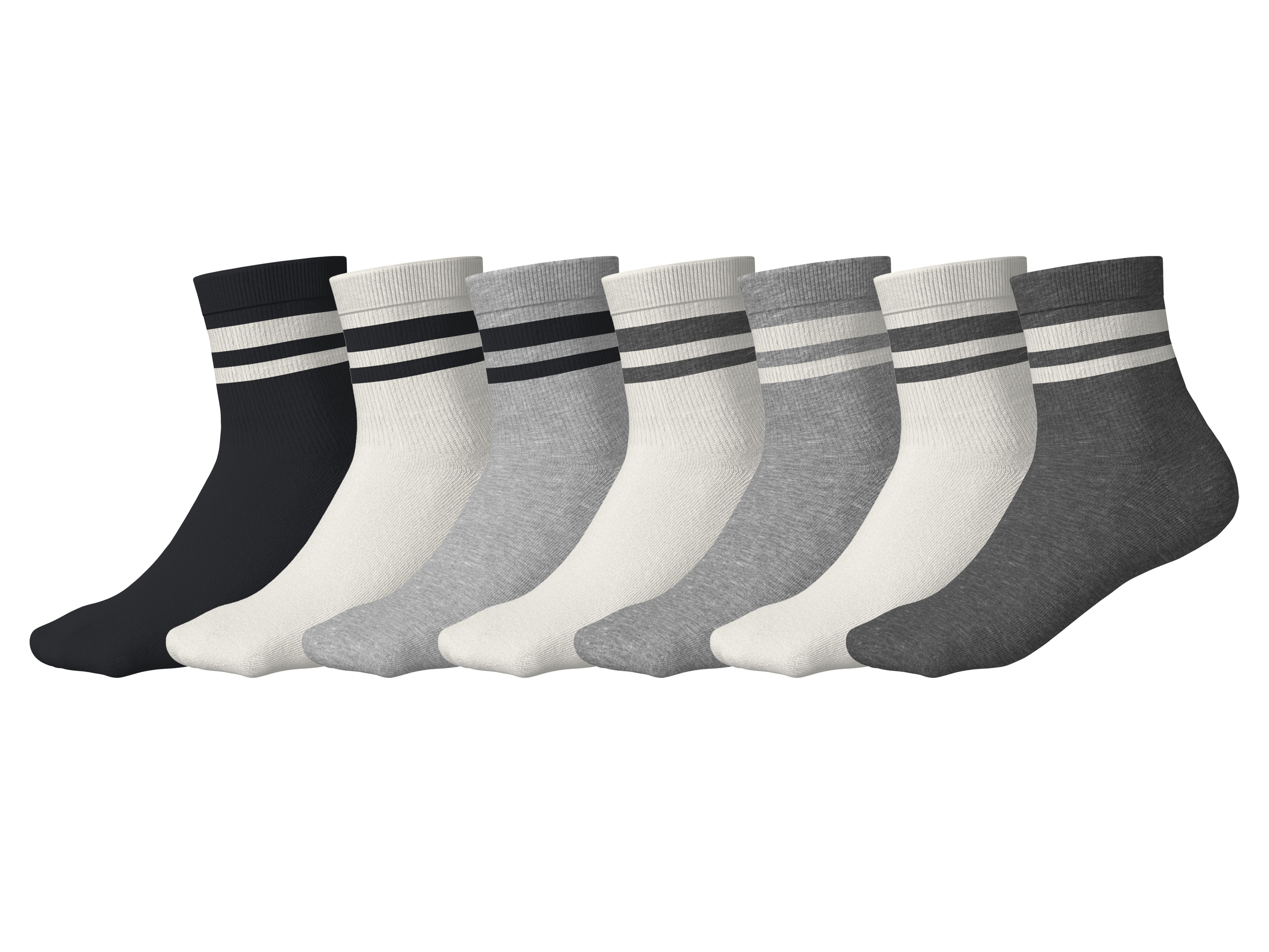 ESMARA KIDS 7 Paar kinder sokken (Streken/wit/grijs/zwart, 35-38)
