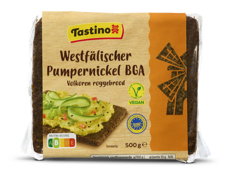 Tastino volkoren roggebrood Westfälischer Pumpernickel.