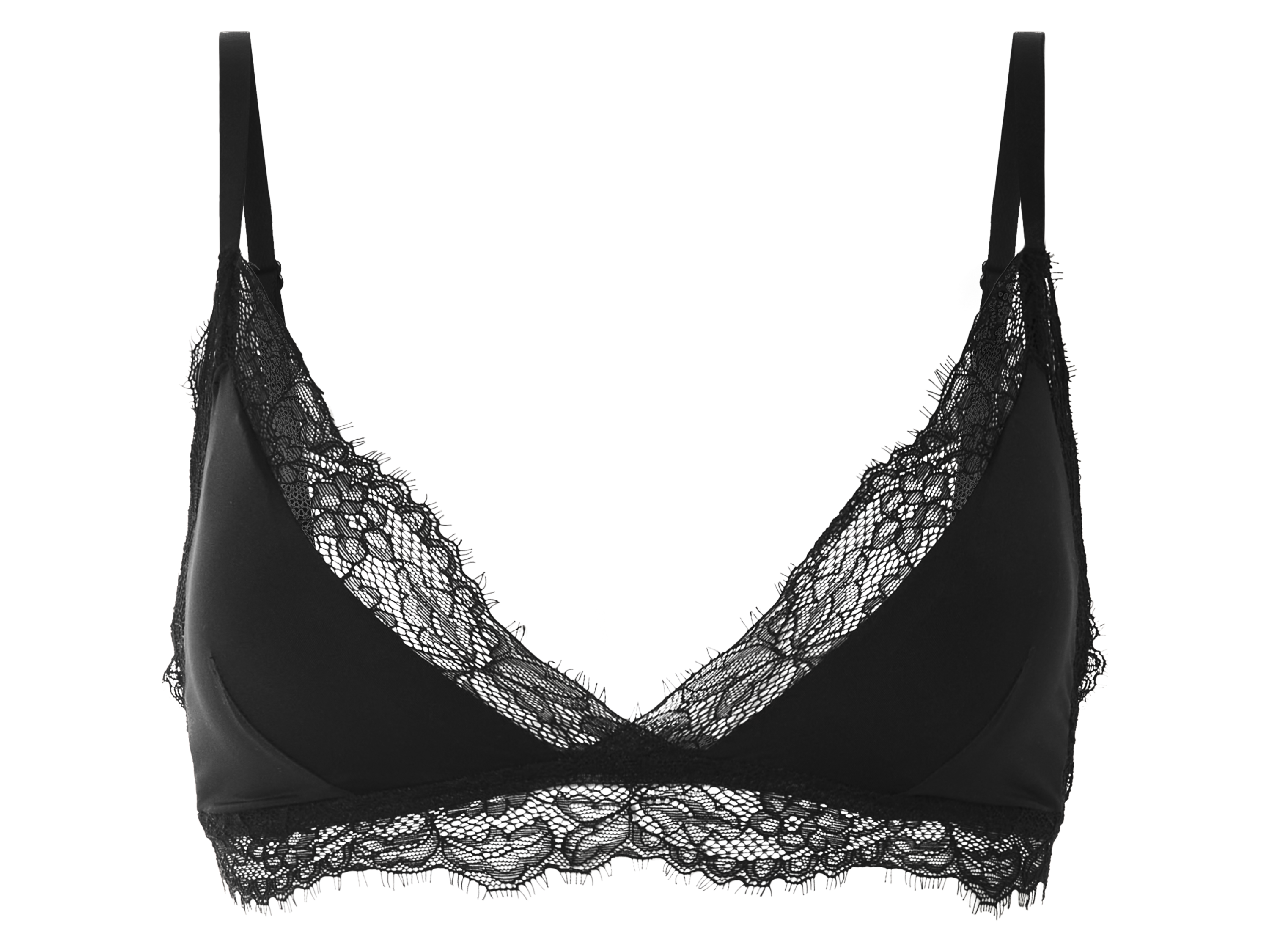 esmara Dames bralette met kant (Zwart, M (40/42))