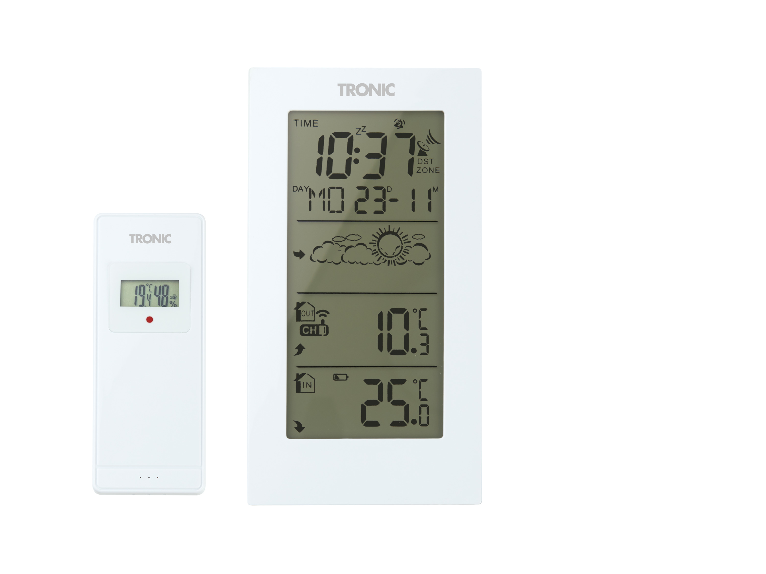TRONIC Weerstation met buitensensor (Wit)