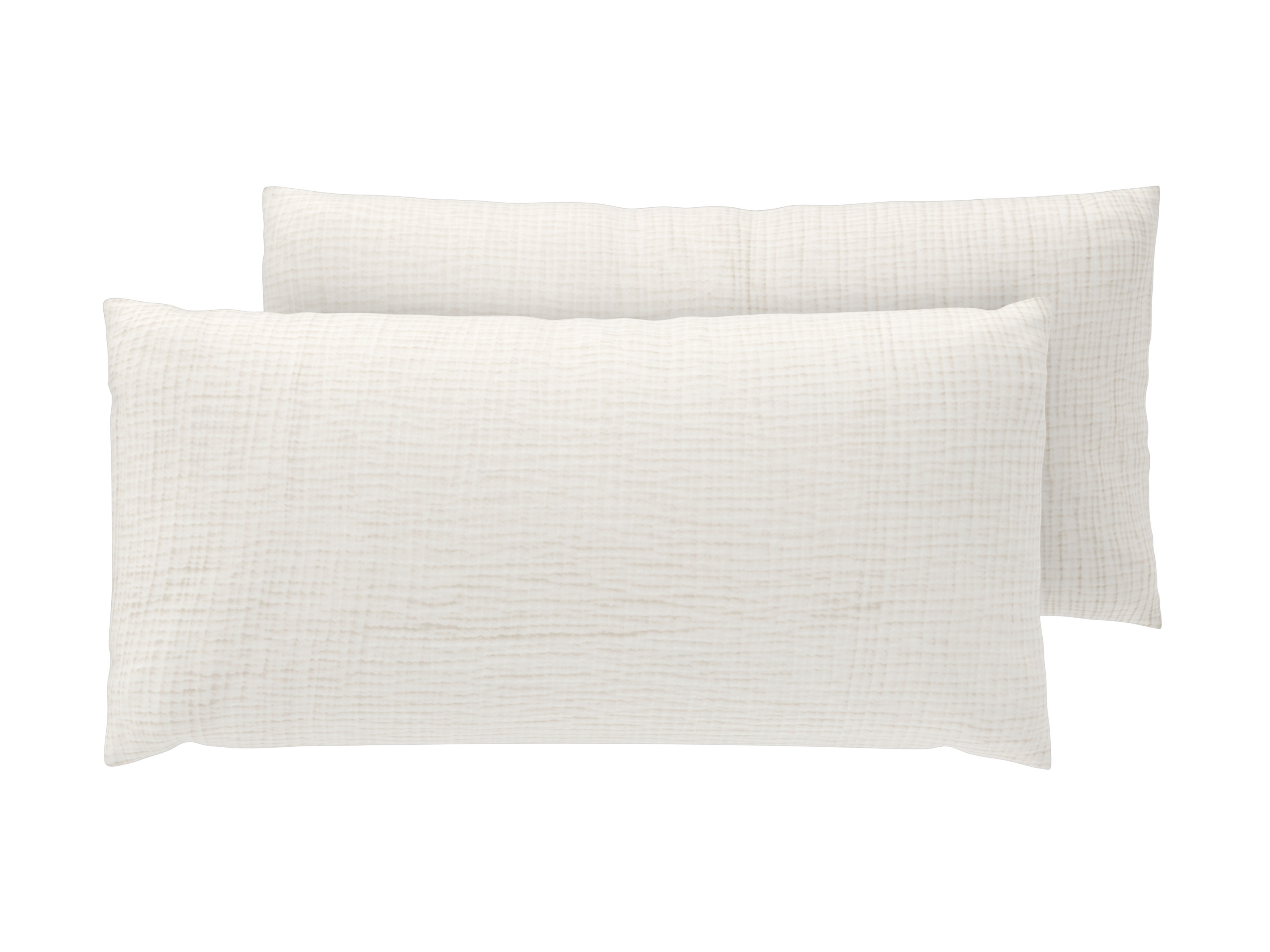 LIVARNO Set van 2 mousseline kussenslopen 40 x 80 cm (wit)