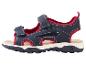 Kindersandalen, donkerblauw en rood, klittenbandsluiting.