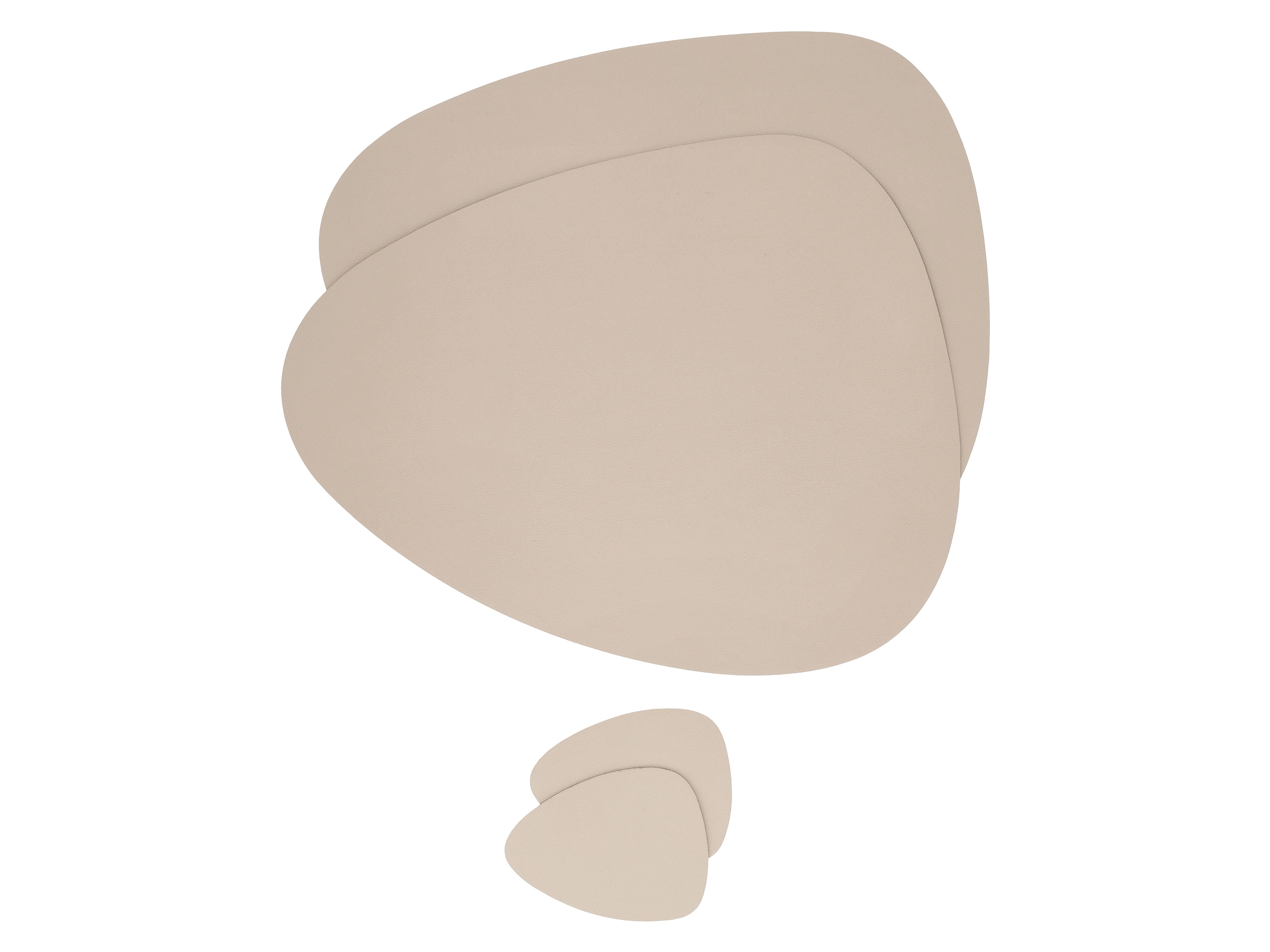 LIVARNO Placemats en onderzetters, 4-delig, omkeerbaar beige/grijs (Ovaal)