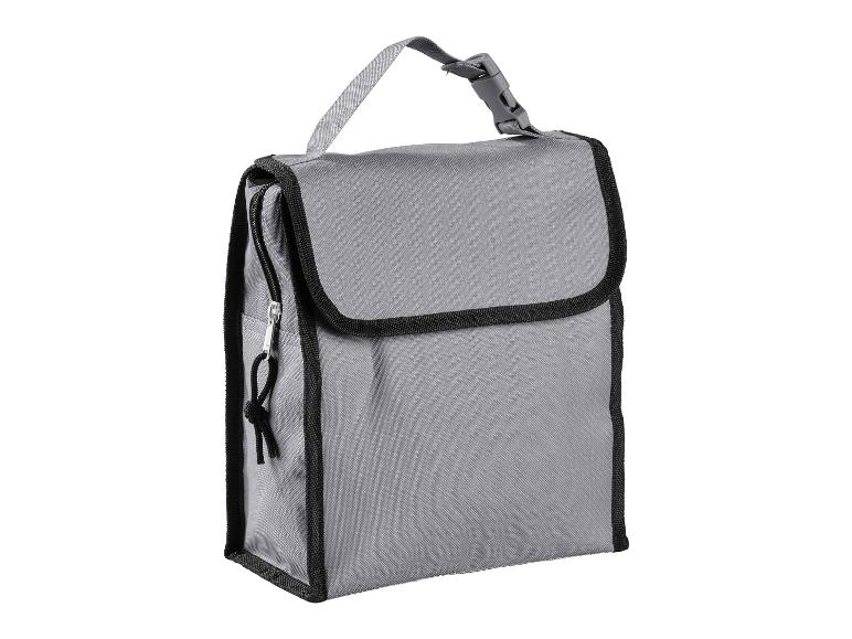 Grijze geïsoleerde lunch tas met handvat.