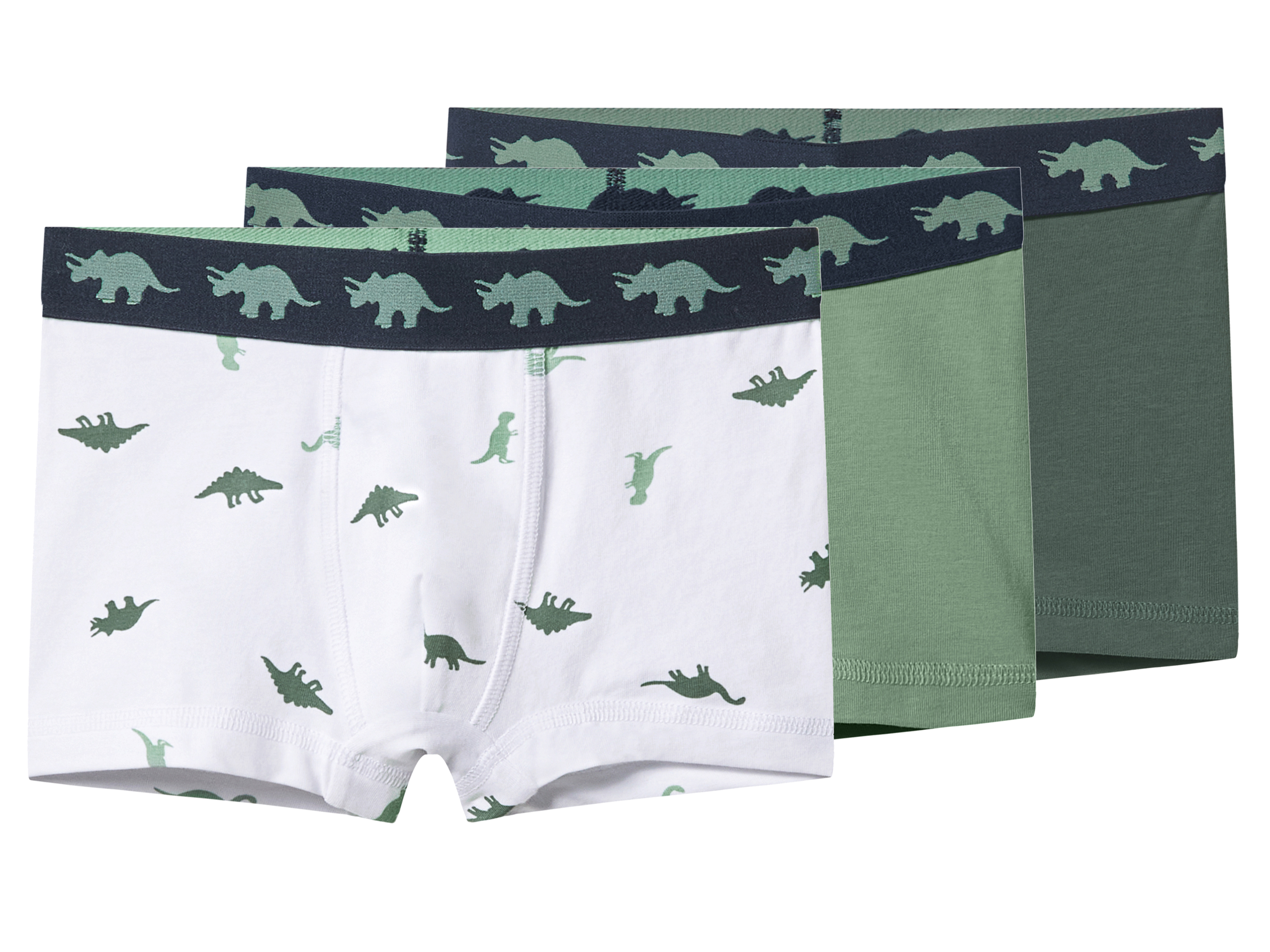 lupilu Set van 3 kinder boxers (Groen/wit, 110/116)