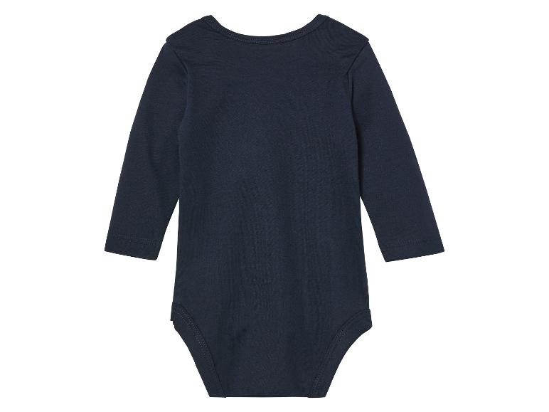 Baby body met lange mouwen, donkerblauw.