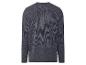 Heren gebreide top met lange mouwen in marineblauw met een subtiel patroon.